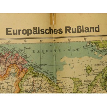 Europäisches Rußland el mapa de Rusia para su uso por la Wehrmacht soldiers.1941. Espenlaub militaria